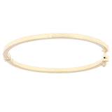 Italian 14k Yellow Gold Polished Oval Hollow Tube Bangle Bracelet 3mm
