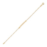 Italian 14k Yellow Gold Figaro Baby ID Bracelet Engravable 5.5" 3.5mm 1.2 grams
