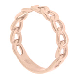 14k Rose Gold Cuban Link Ring Chain Stackable Ring Band Size 9 3.8 grams - Rose