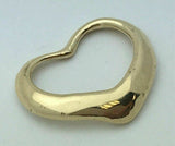 14k Yellow Gold Classic & Simple Design Open Heart Charm Pendant 2.2 grams