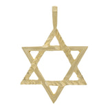 14k Yellow Gold Diamond Cut Jewish Star of David Pendant - Yellow