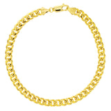 Italian 10k Yellow Gold Semi-Solid Miami Cuban Chain Bracelet 8" 5.3mm 5.8 grams - 8" 6.3 grams