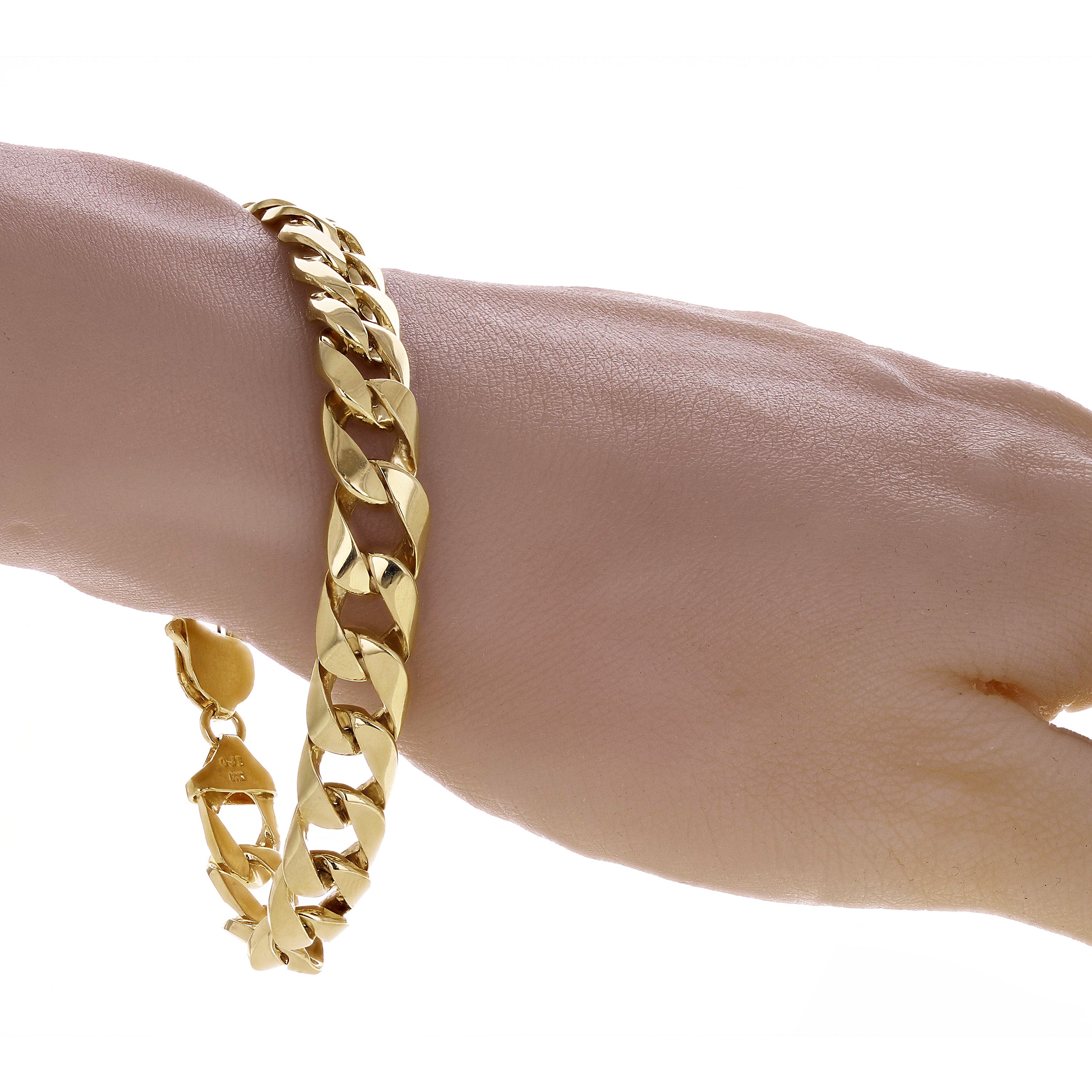 14k Yellow Gold Curb Link Chain Bracelet 8.75" 10mm 39.8 grams - 8.75"