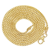 Italian 14k Yellow Gold Solid Diamond Cut Franco Chain Necklace 22" 1.5mm 5.1 grams - 22" 5.1 grams