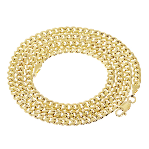 Italian 14k Yellow Gold Miami Cuban Chain Necklace 20