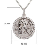 14k White Gold Diamond Zodiac Sign Aquarius Pendant Necklace 18" - Aquarius,White