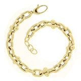 Italian 14k Yellow Gold Hollow Oval Move Link Bracelet 9" 8mm 11.7 grams