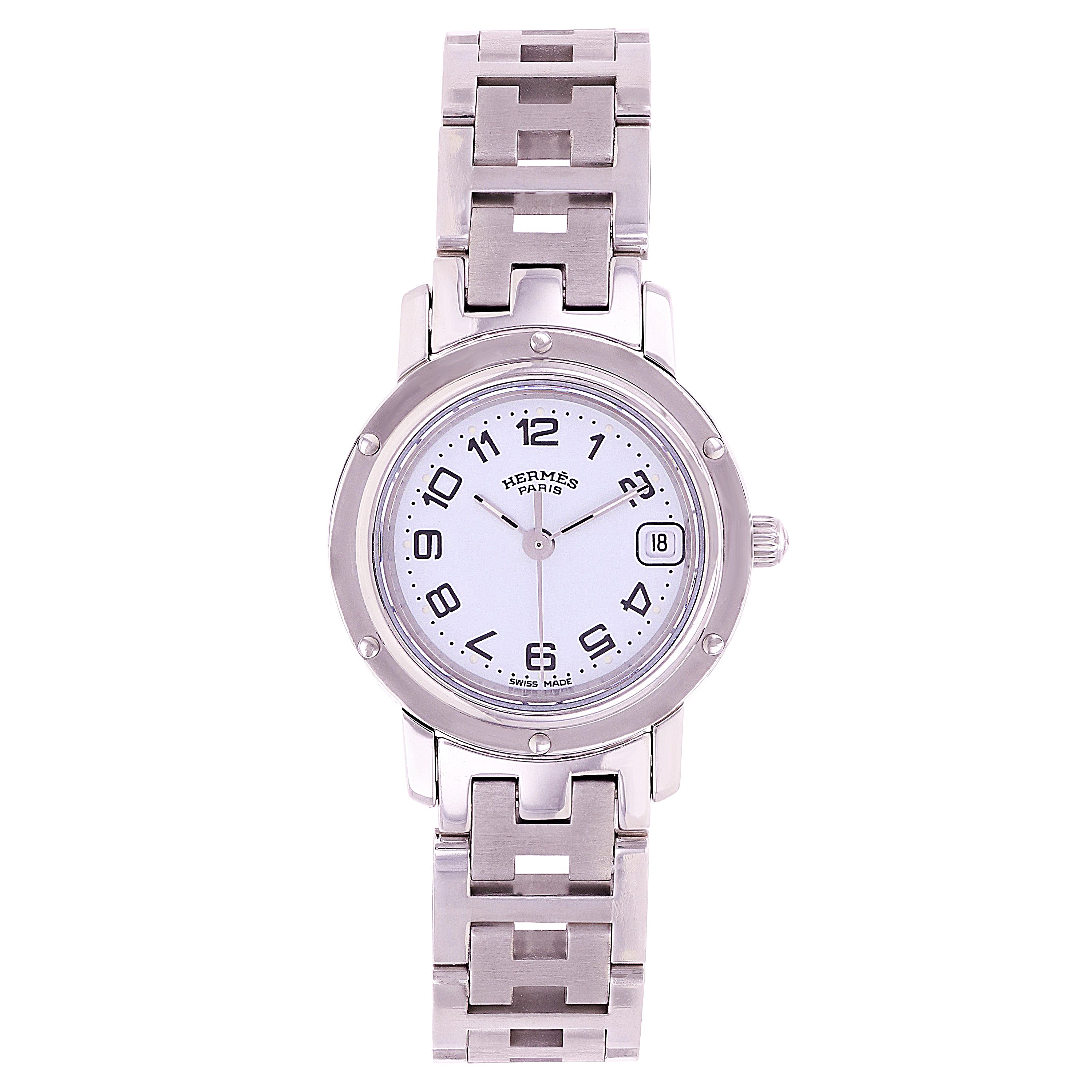 Hermes Ladies Clipper Stainless Steel Quartz