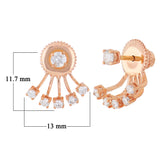 14k Rose Gold 0.55ctw Diamond Ear Starburst Ear Jackets