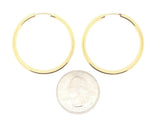 925 Sterling Silver Gold Plated Round Hoop Loop Earrings Hollow 1.35" 2.25mm 2g