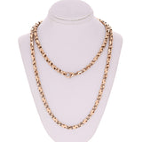 14k Rose Gold Handmade Fashion Link Necklace 26" 4.5mm 46 grams - Rose,26"
