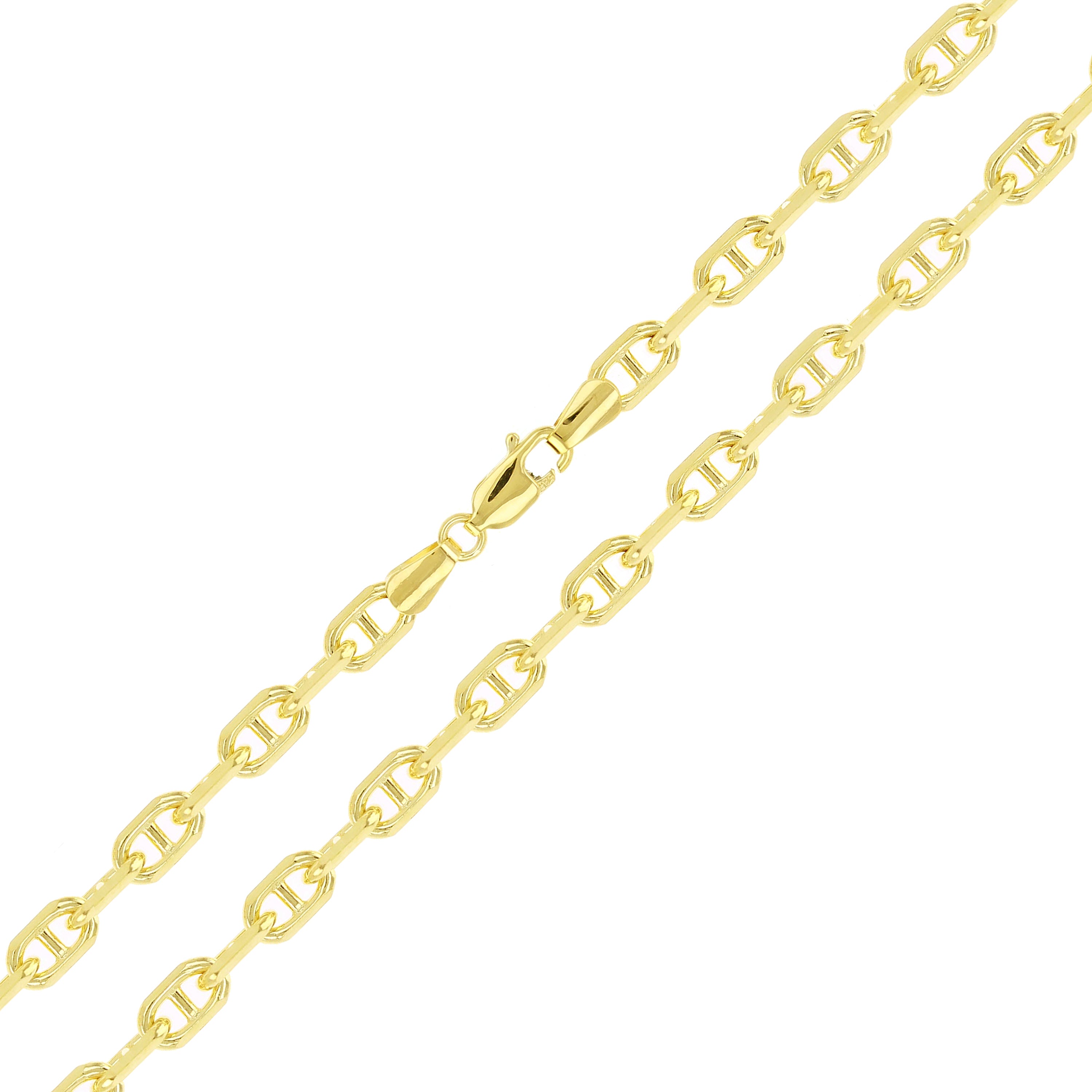 Italian 14k Yellow Gold Solid Anchor Mariner Chain Necklace 18" 4.1mm 18.8 grams - 18" 18.8 grams