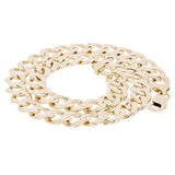 Men's 10k Solid Yellow Gold Flat Cuban Necklace Chain 20" 12.5mm 89 grams - Yellow,20"