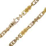14k Yellow & White Gold Handmade Fashion Link Necklace 20" - 30" 7.5mm