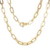 14k Yellow Gold Solid Handmade Paper Clip Chain Necklace 16" 6.7mm 38.6 grams - 16" 38.6 grams