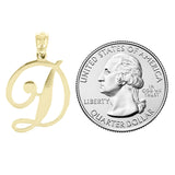 14k Yellow Gold Initial Letter D Alphabet Charm Pendant - Letter D,Yellow