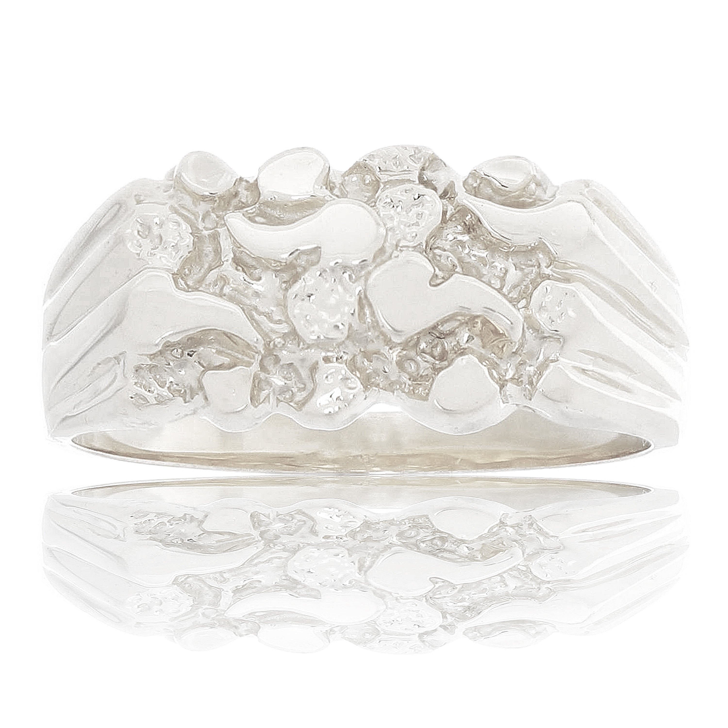 925 Sterling Silver Solid Heavy Nugget Style Ring Size 7 - Ring Size 7