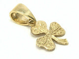 14k Yellow Gold Solid 3 Leaf Clover Good Luck Charm Pendant 0.5 gram