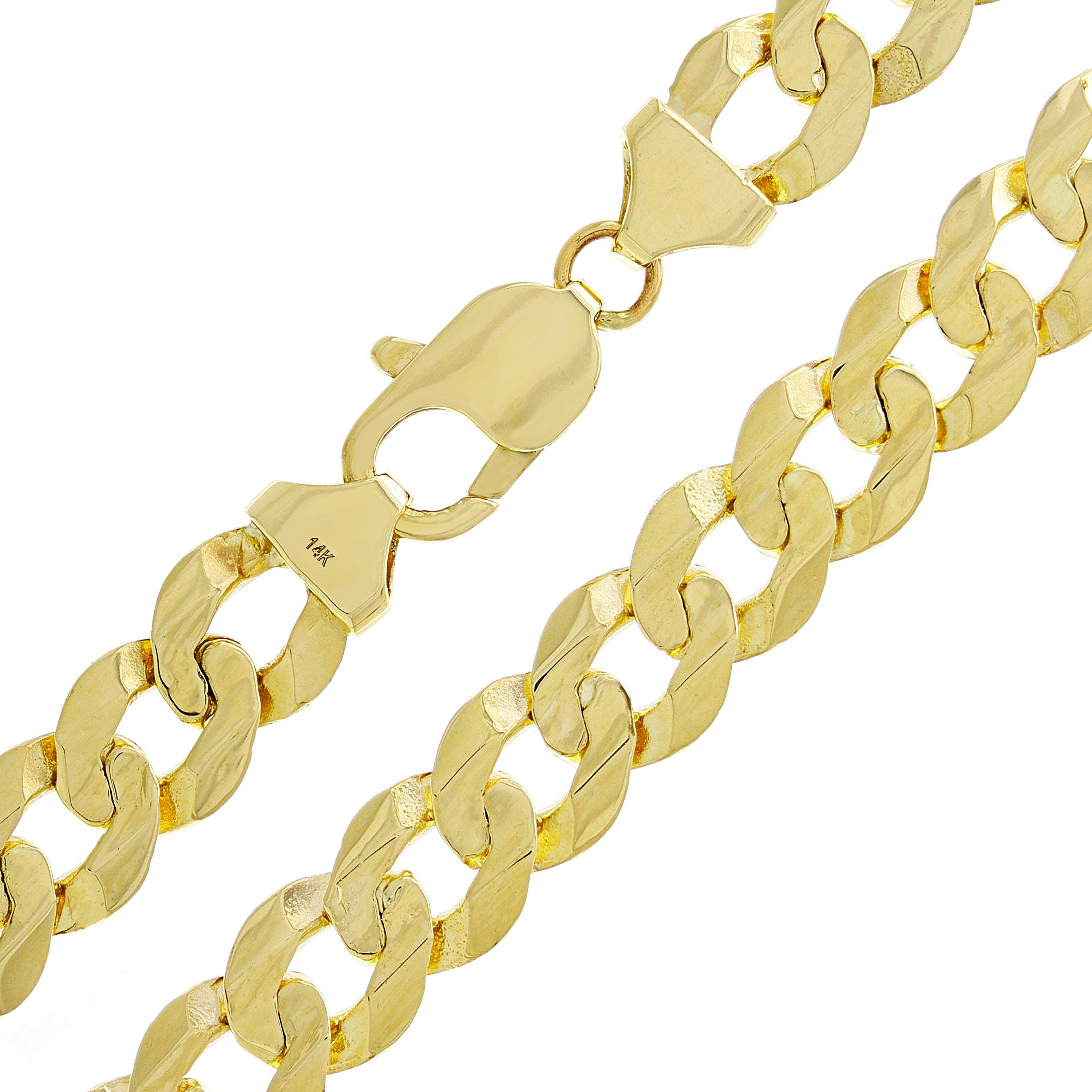 14k Yellow Gold Solid Curb Cuban Link Chain Necklace 30" 9mm 63.6 grams - Yellow,30"