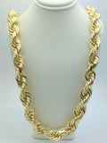 Men's Solid 14k Yellow Gold Diamond Cut Rope Chain 30" 15mm 550 grams