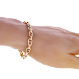 10k Yellow Gold Solid Oval Mariner Link Chain Bracelet 7" 6.7mm 12.3 grams - 7"