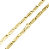 14k Yellow Gold Solid Fancy Chain Link Necklace 16" 5mm - Yellow,16"