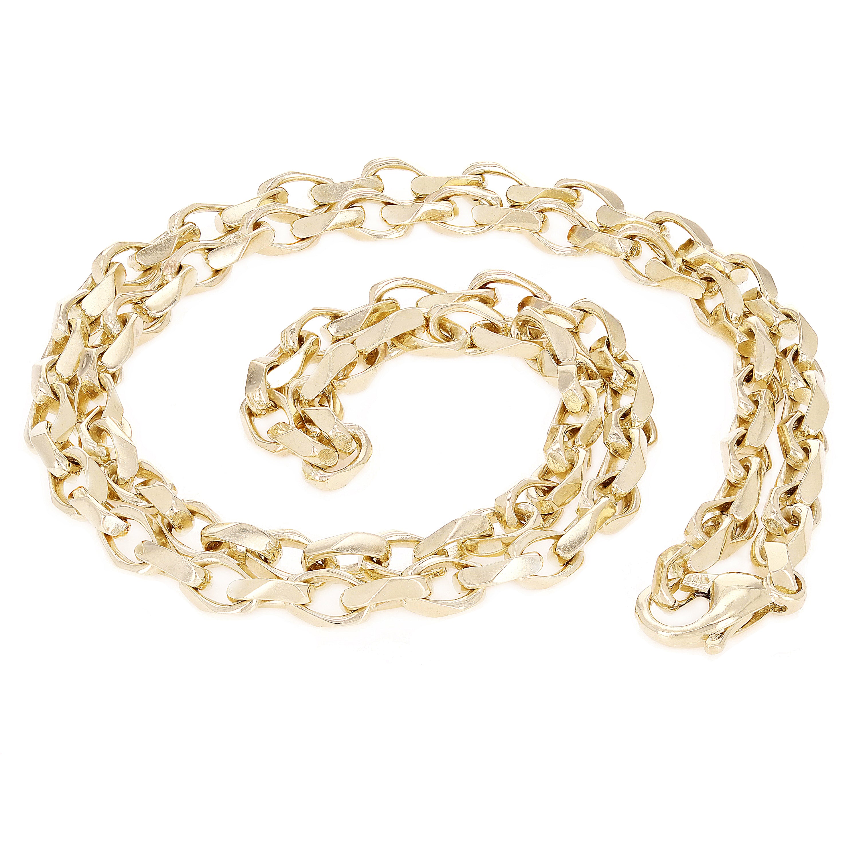 10k Yellow Gold Handmade Fashion Link Chain Necklace 20" - 28" 5.4mm