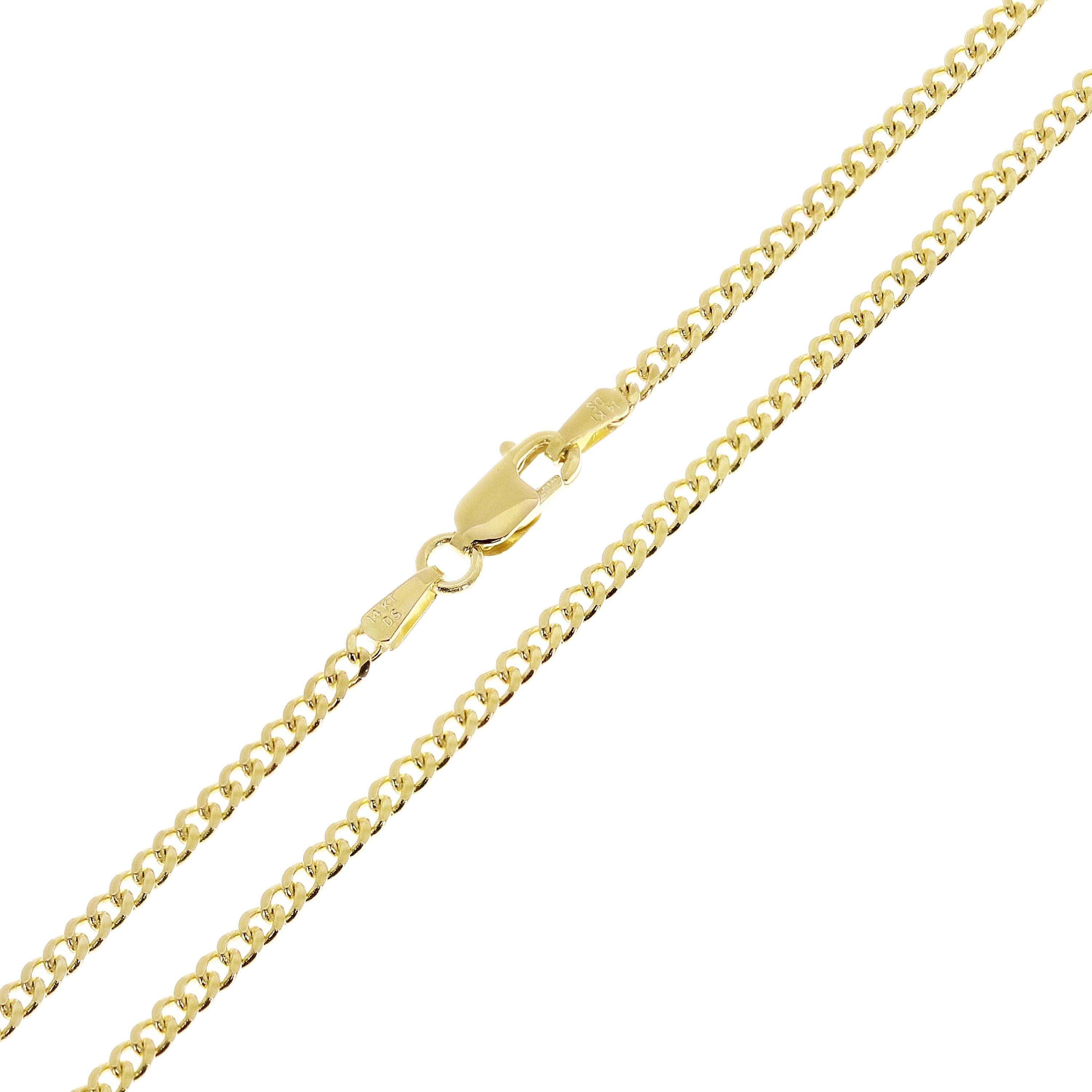 Italian 14k Yellow Gold Miami Cuban Chain Necklace 20"-28" 2mm