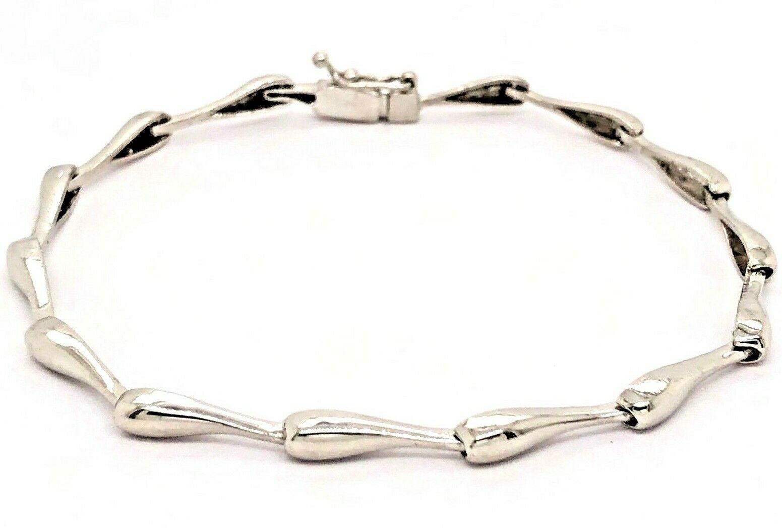 14k White Gold Handmade Fashion Link Bracelet 8.5" 3.15mm 9 grams - 8.5"