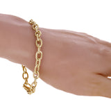 10k Yellow Gold Solid Oval Rolo Link Chain Bracelet 7" 6.8 mm 14.9 grams - 7"