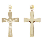 14k Yellow Gold Solid Flared Crucifix Cross Pendant 1.5 grams