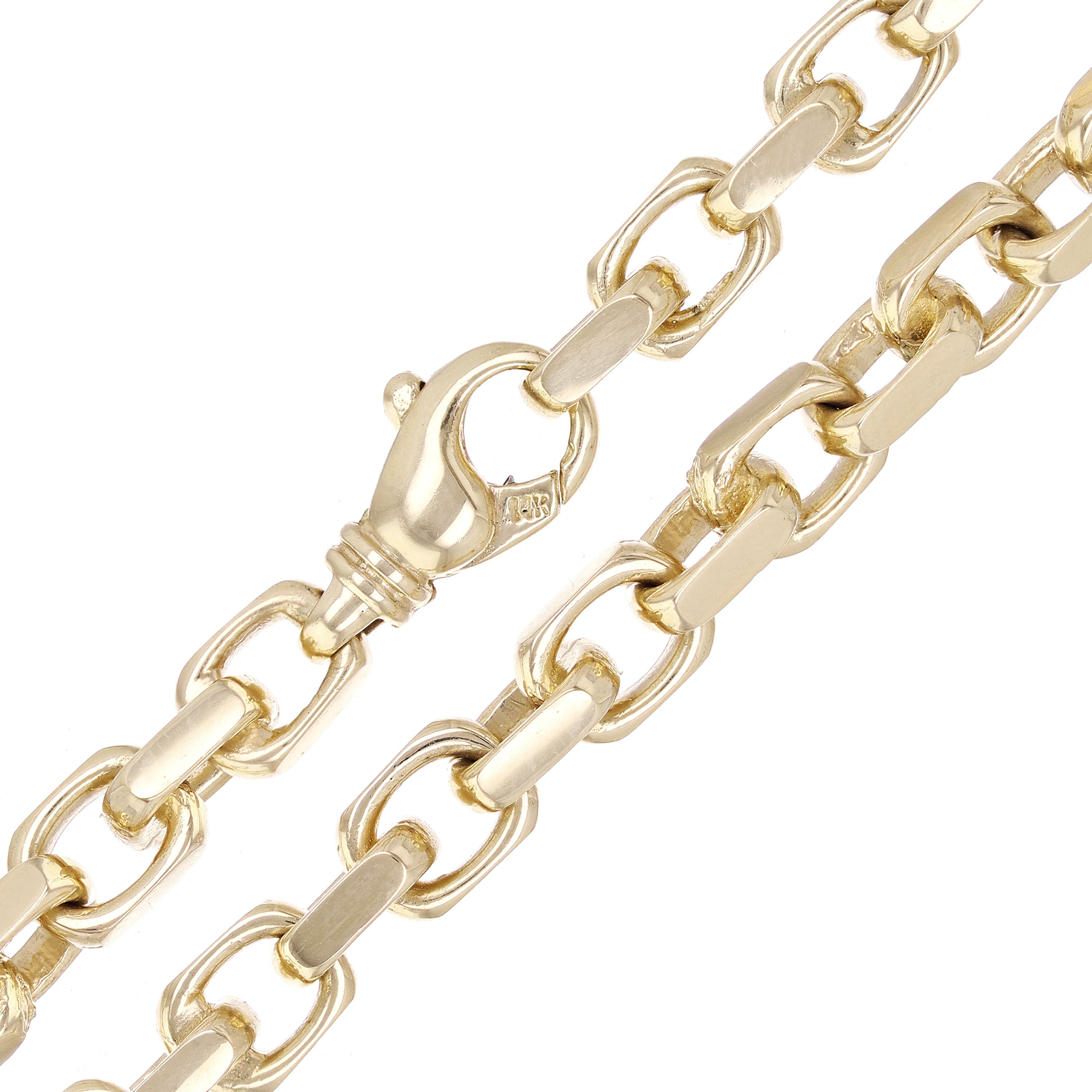 14k Yellow Gold Handmade Fashion Link Chain Necklace 20" 7mm 85 grams - 20"