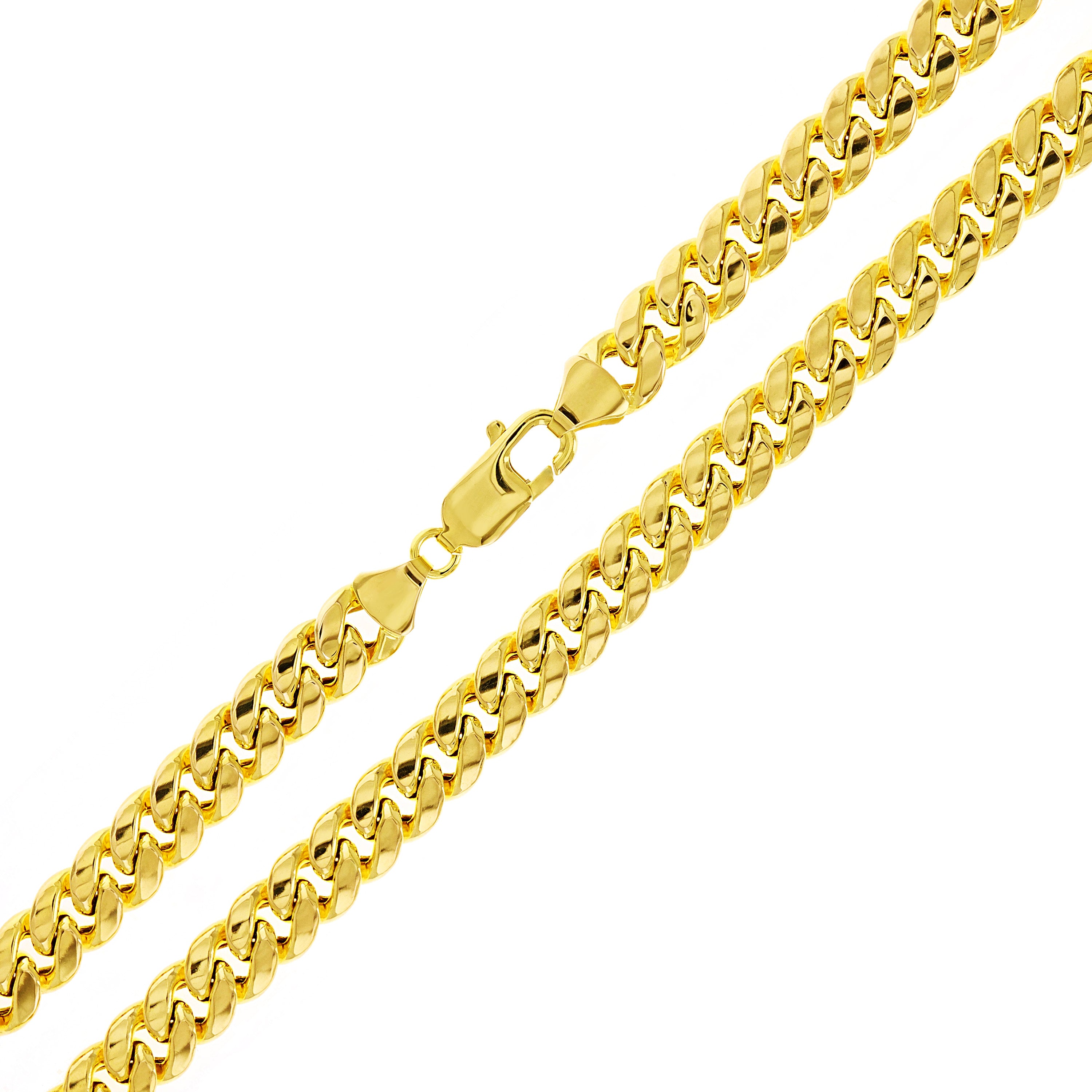 Italian 10k Yellow Gold Hollow Miami Cuban Chain Necklace 20" 7.8mm 29 grams - 20" 29 grams