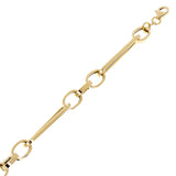 Italian 14k Yellow Gold Hollow Paper Clip Chain Bracelet  8" 6.5mm 4 grams