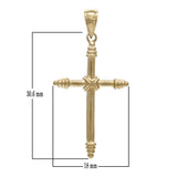 14k Yellow Gold Solid High Polish Cross Religious Charm Pendant 1.9 grams - Yellow