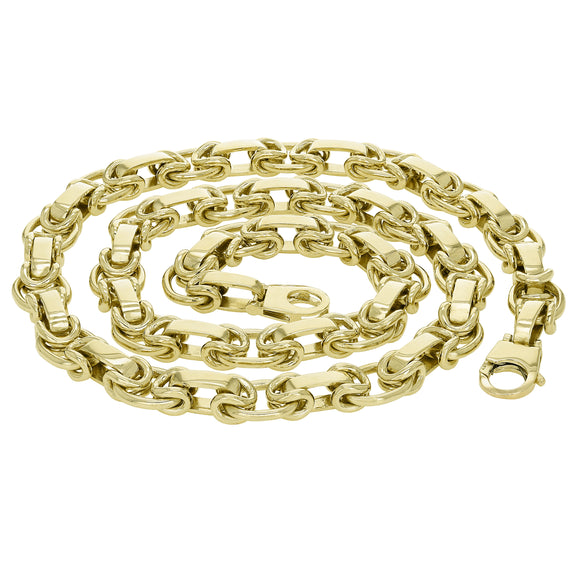 10k Yellow Gold Fancy Handmade Chain Link Necklace 22