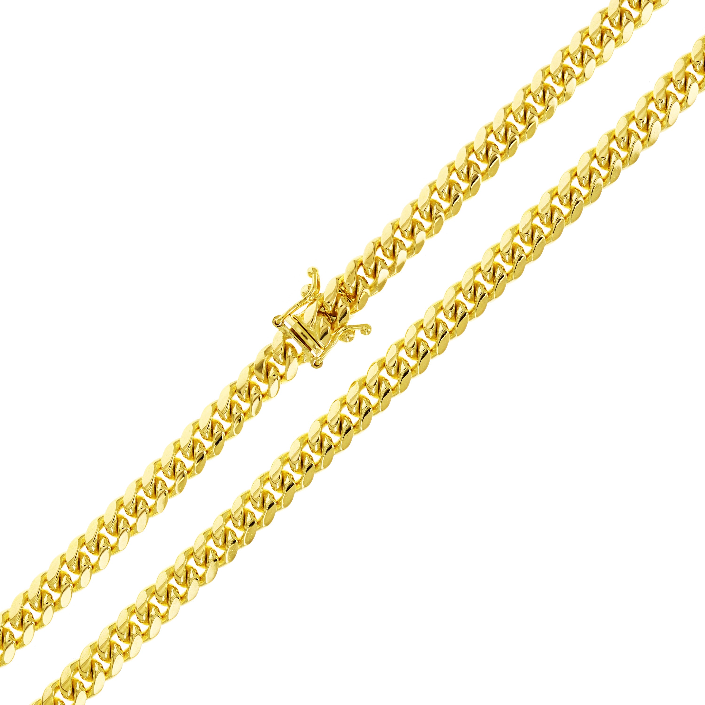 Italian 14k Yellow Gold Solid Miami Cuban Chain Necklace 28" 6mm 77.5 grams - 28" 77.5 grams