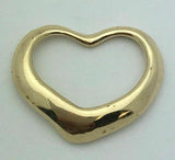 14k Yellow Gold Classic & Simple Design Open Heart Charm Pendant 2.2 grams