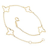 Italian 14k Yellow Gold Butterfly Station Charm Bracelet 7" 1.5 grams