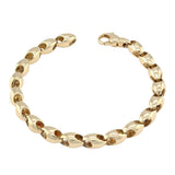 14k Yellow Gold Solid Handmade Fashion Link Bracelet 7" 7mm 28.2 grams - Yellow,7" 28.2 grams