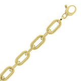 Italian 14k Yellow Gold Hollow Paper Clip Chain Bracelet 7.75" 8mm 8.6 grams