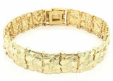 10k Yellow Gold Solid Nugget Bracelet 8" - 8.5" 15.5mm 36 grams