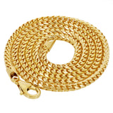 Italian 14k Yellow Gold Solid Diamond Cut Franco Chain Necklace 18" 2.5mm 17.3g - 18"