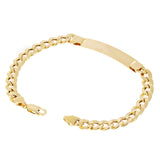 Italian 14k Yellow Gold Hollow Engravable Cuban ID Bracelet 7.75" 8 grams 7.5mm