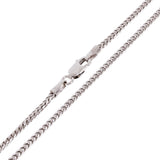 Italian 14k White Gold Solid Diamond Cut Franco Chain Necklace 24" 1.6mm 8.5gram - White,24" 1.6mm 8.5 grams