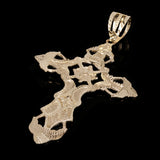 14k Yellow Gold Filigree INRI Big Cross Pendant 4.3" 21.4 grams