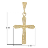 14k Yellow Gold Religious Jesus Christ Crucifix Cross Charm Pendant 1.3" 1.8g