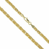 14k Yellow Gold Solid Square Byzantine Chain Necklace 28" 3.5mm 51.6 grams