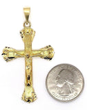 10k Yellow Gold 3D Jesus Christ Crucifix Cross Charm Pendant 6.1 grams