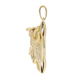 10k Yellow Gold Solid Textured 3D Medusa Charm Pendant 1.6" 19 grams